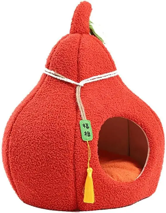 Fully Enclosed Gourd-Shaped Cat Bed