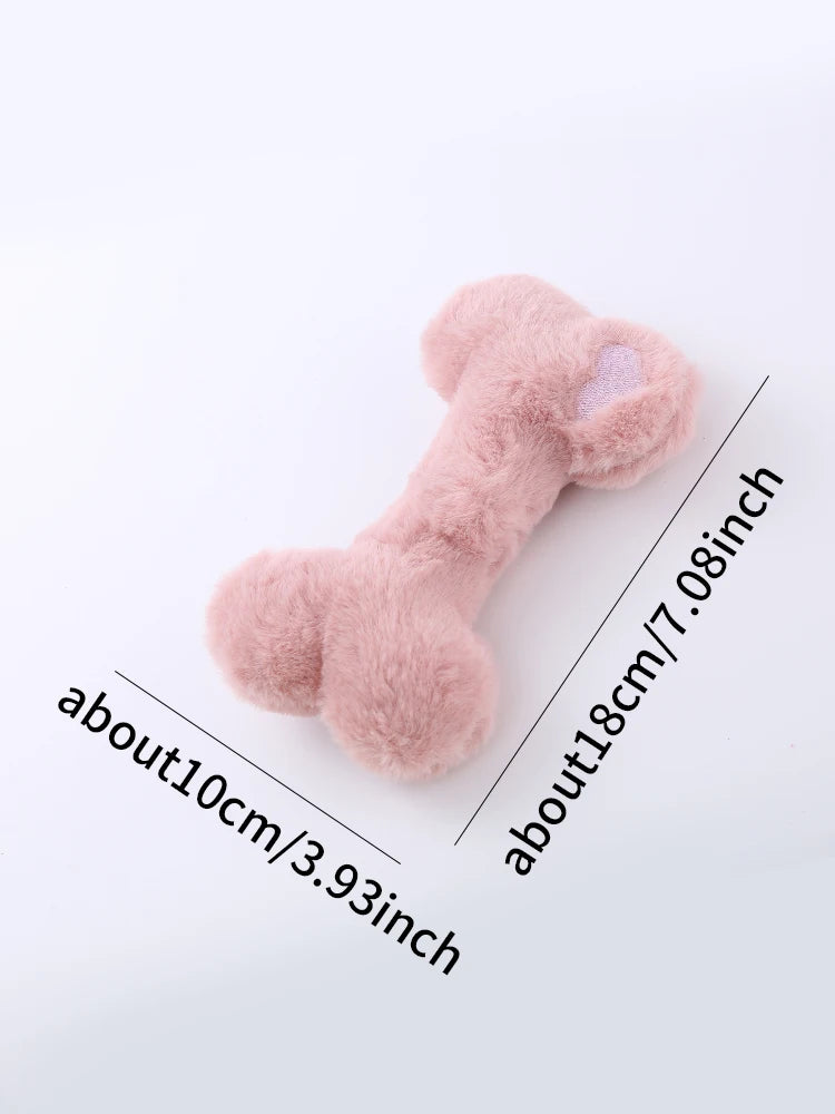 Love Bone Plush Squeaky Dog Toy for Chewing & Play