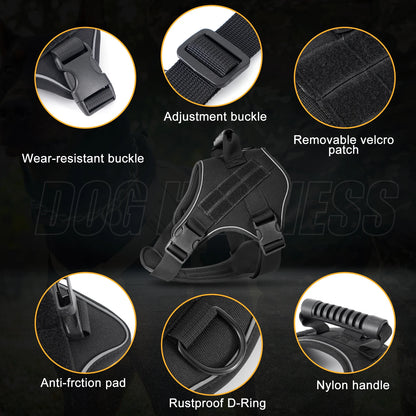 Tactical Dog Harness with Quick Release Buckle