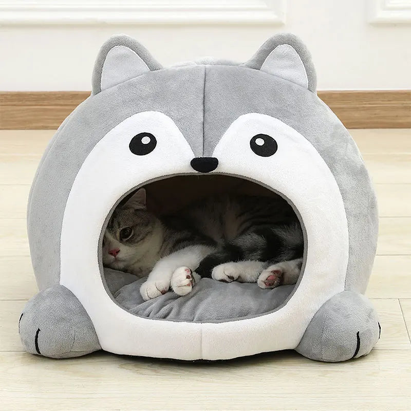 Soft Plush Cat Bed House