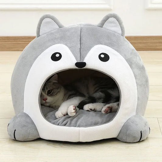 Soft Plush Cat Bed House